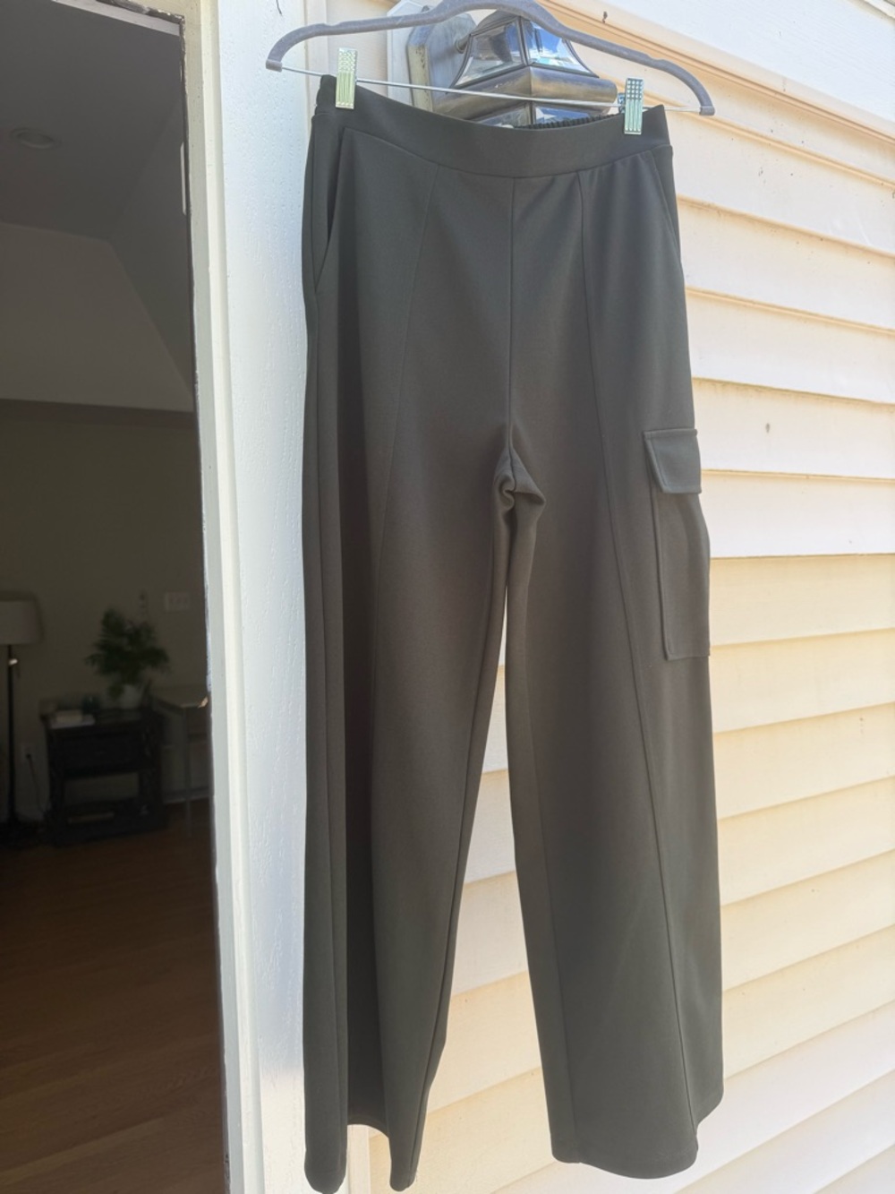 Melloday Cargo Ponte Pants in Dark Olive